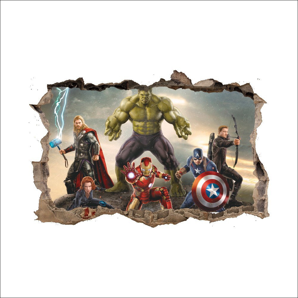 [XẢ HÀNG] Decal dán tranh 3D Avengers - Biệt đội siêu anh hùng 2 AmyShop