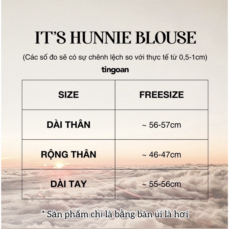 Áo sơ mi lụa vai bèo chống nhăn tingoan IT’S HUNNIE BLOUSE/WH