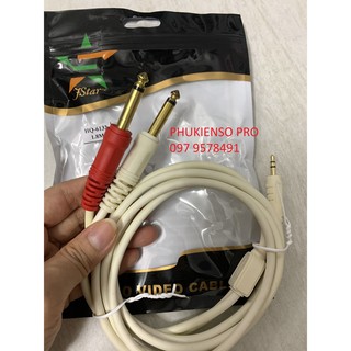 Dây chuyển jack 3.5ly sang 2 jack 6ly dài 1.5M  - Tốt