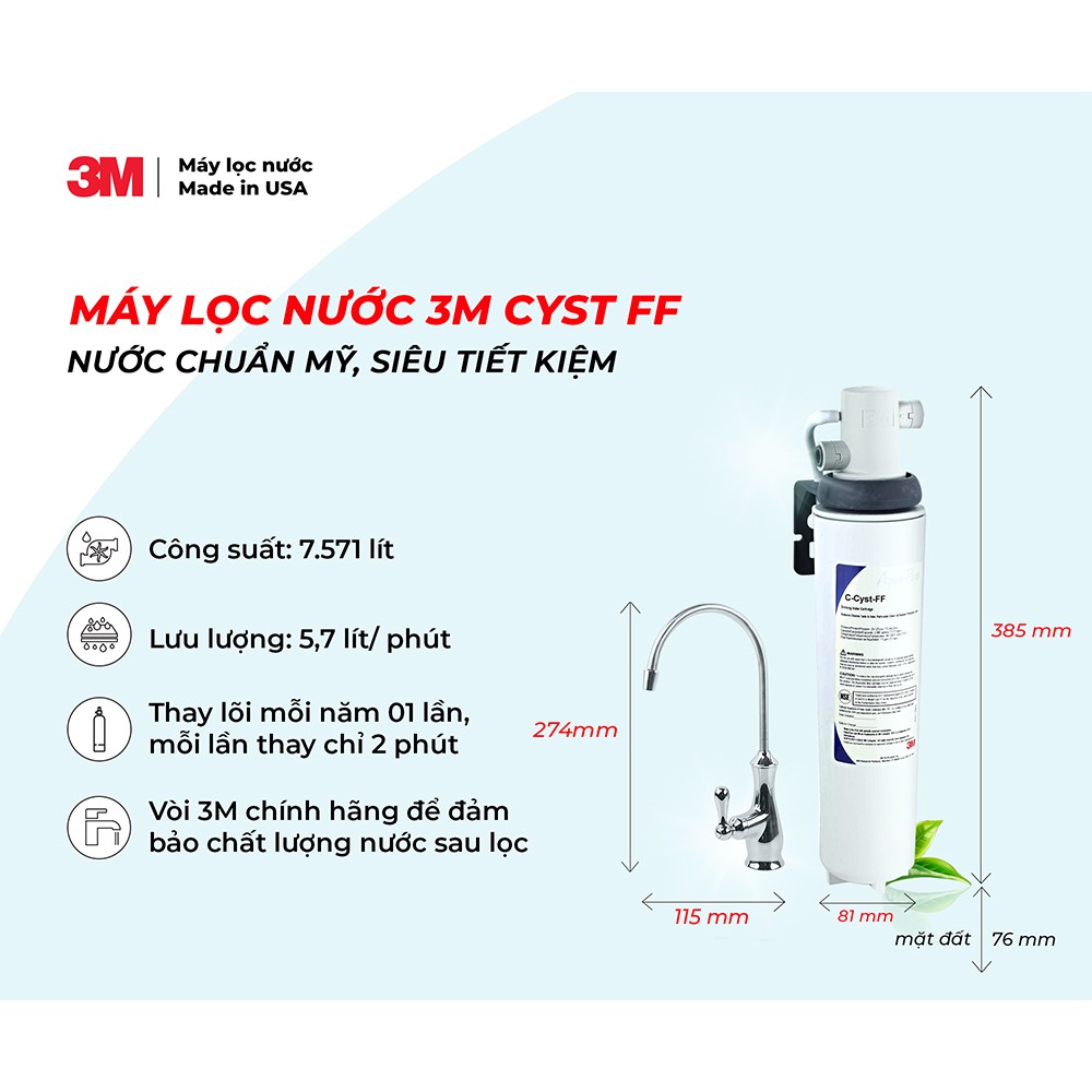 Máy lọc nước 3M AP EASY CYST FF + vòi rửa TEKA IN912