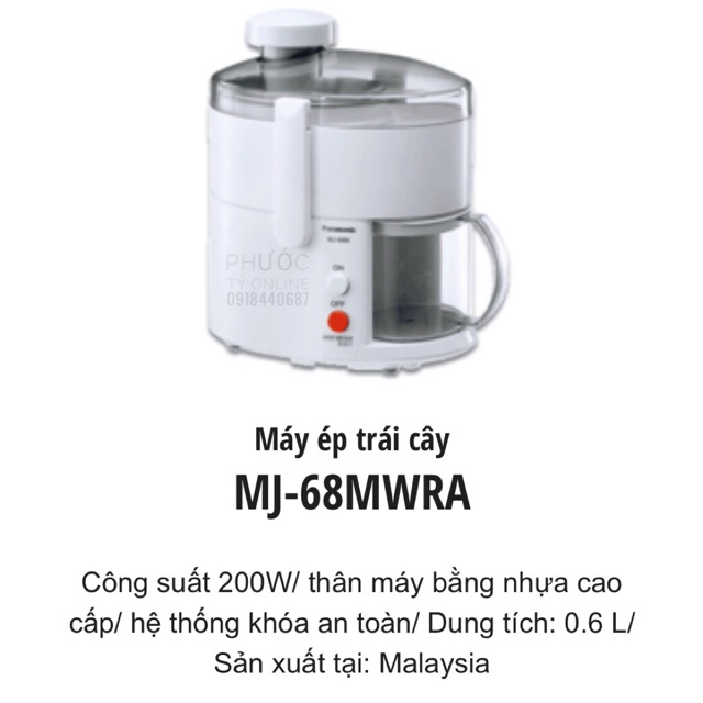 Máy ép trái cây Panasonic MJ-68MWRA Chính Hãng
