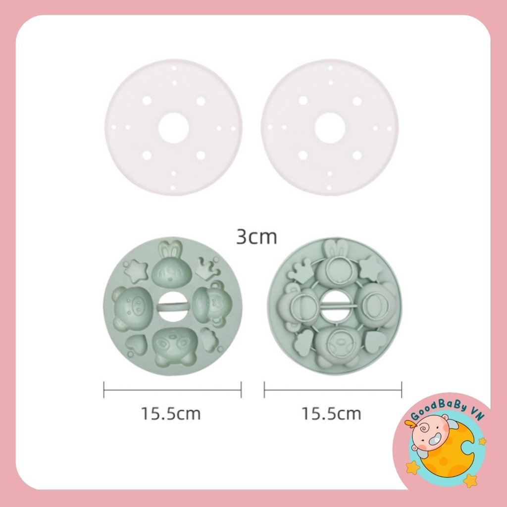 Khuôn silicon làm bánh,làm thạch cho bé hàng cao cấp có nắp đậy Goodbabyvn