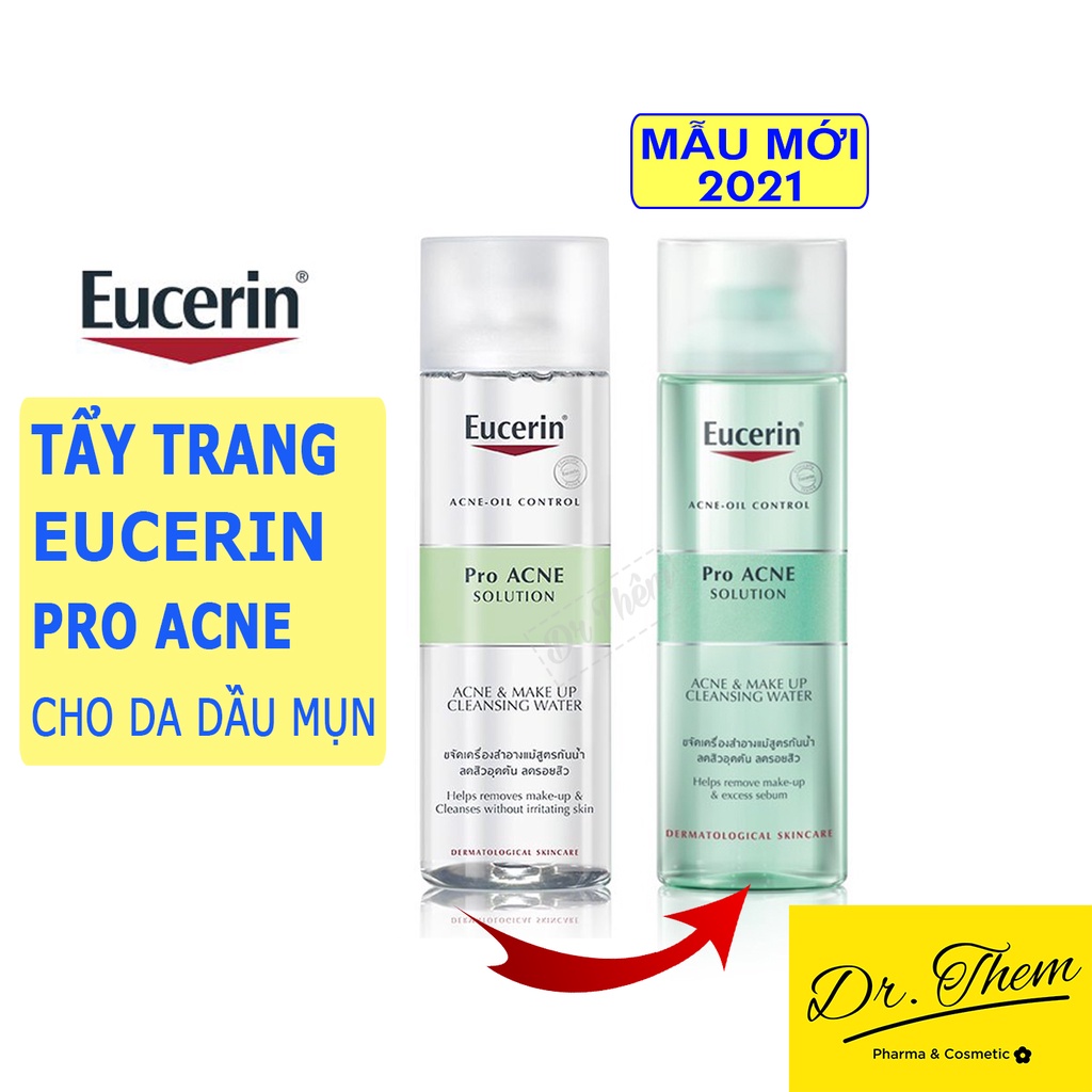 Nước Tẩy Trang Cho Da Dầu Mụn Eucerin Pro Acne Solution Acne &amp; Make Up Cleansing Water 125ml-200ml Proacne