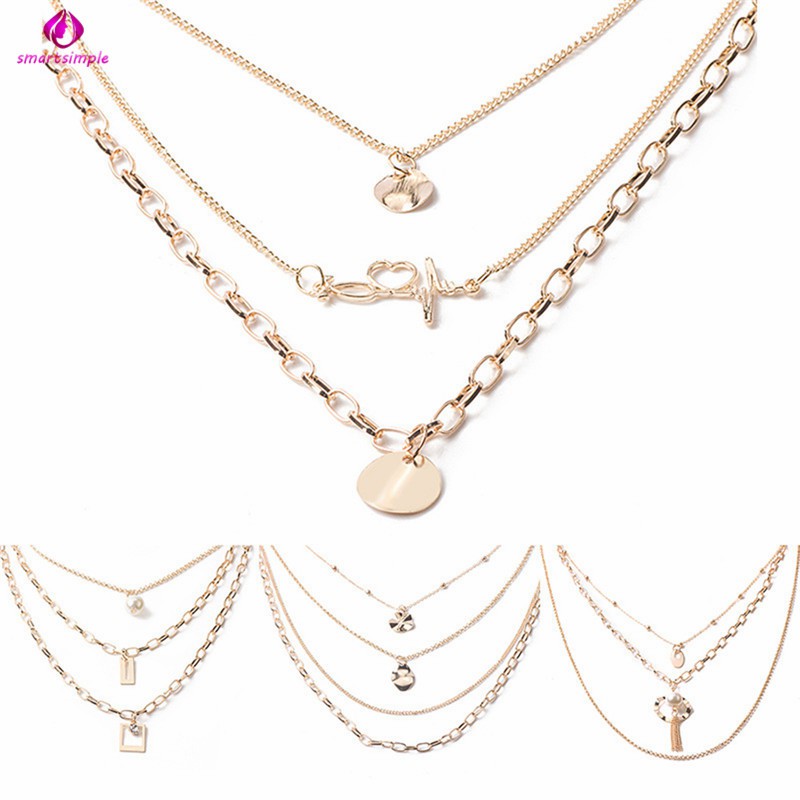 Dây chuyền hợp kim nhiều lớp kiểu dáng phong cách Bohemian thời trang cho nữ