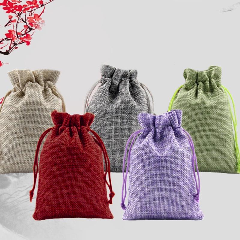 Set 50 túi Linen dây rút mini đựng đồ làm quà đa năng dễ thương