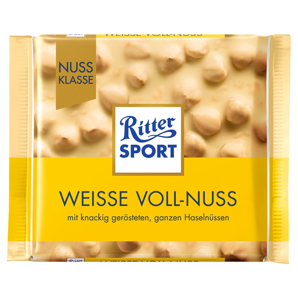 Sô cô la nhân hạt dẻ Weisse Voll-Nuss (Ritter Sport - Joghurt)