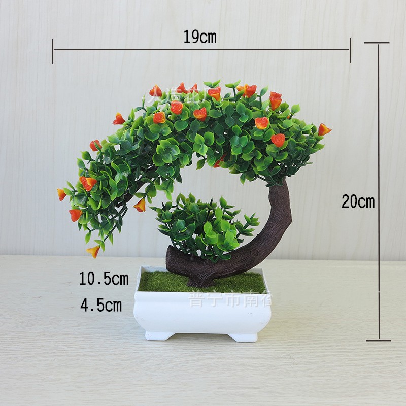 CÂY GIẢ BONSAI HOA RỰC RỠ (kèm chậu) [A3-D1]