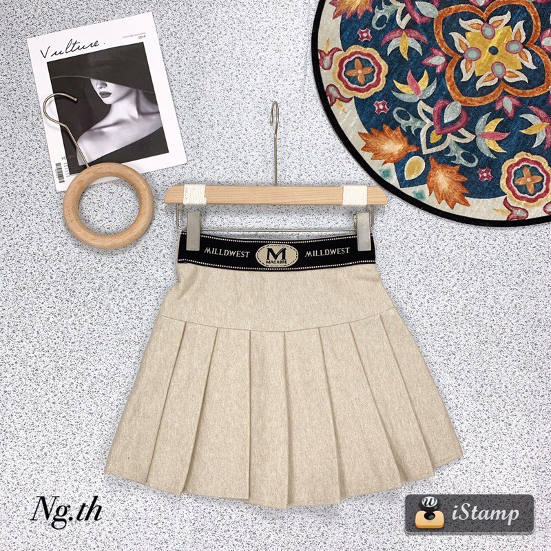 Chân váy dạ xếp li cạp chữ | BigBuy360 - bigbuy360.vn