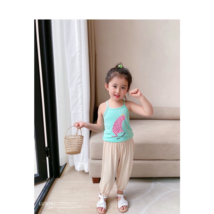 Áo 2 dây bé gái chất cotton tầu 5 mầu chuẩn đẹp XHN950