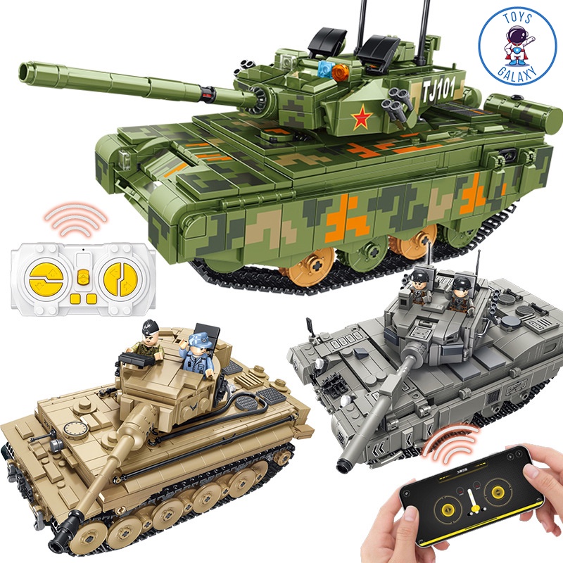 Đồ Chơi Lắp Ráp Mô Hình Điều Khiển Từ Xa RC Xe Tăng Leopard 2A4 / Tiger / Type 99 / T90 676002