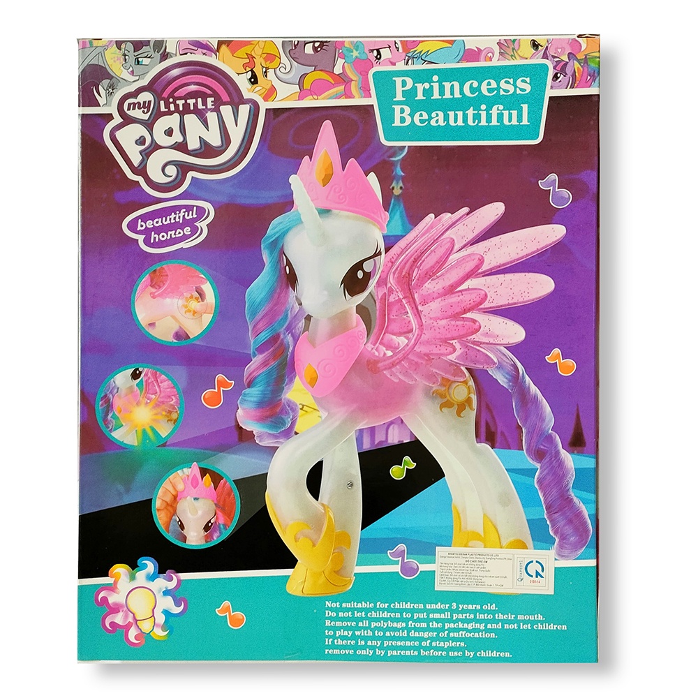Hộp đồ chơi mô hình ngựa Pony có đèn có nhạc