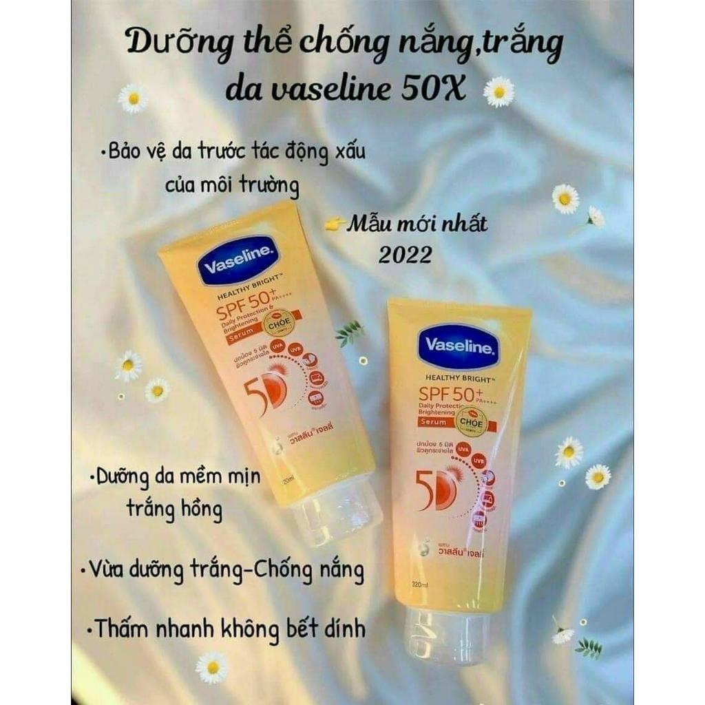 Sữa dưỡng thể trắng da, mờ thâm đều màu da Vaseline Healthy Bright Gluta-Hya Serum Burst 300ML
