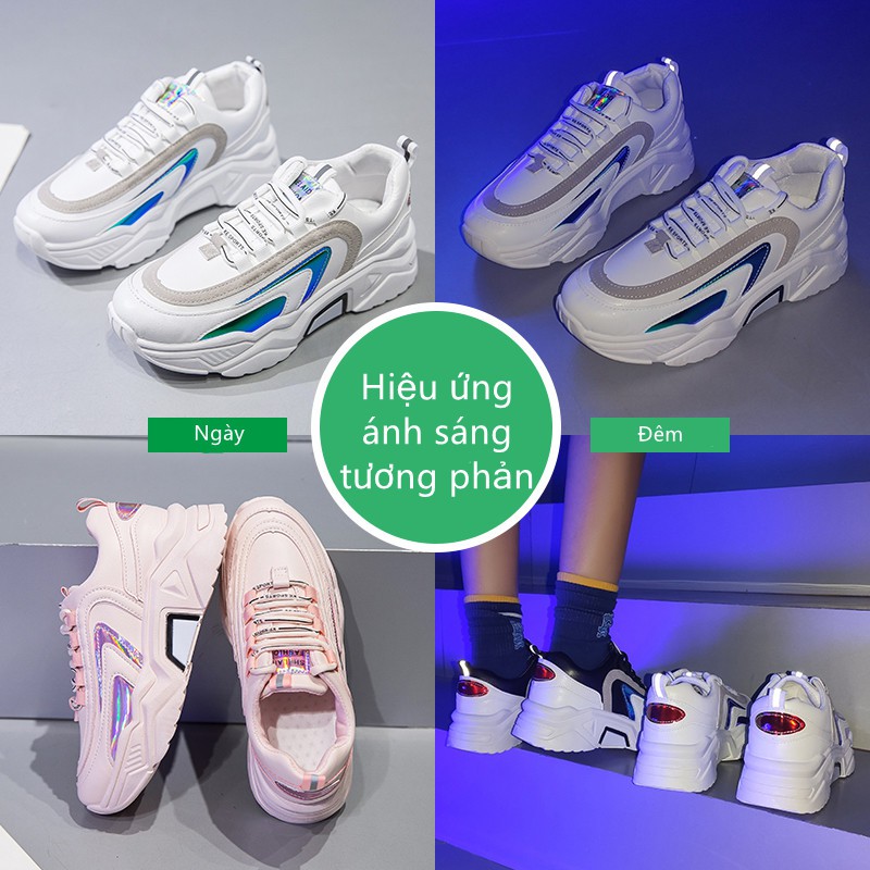 Giày thể thao nữ Phản quang, Clunky Sneaker, 💥Phong cách Hàn Quốc 2020 mẫu mới😍 3 màu có sẵn (D203) | BigBuy360 - bigbuy360.vn