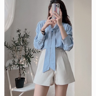 Áo sơ mi thắt nơ xinh xắn