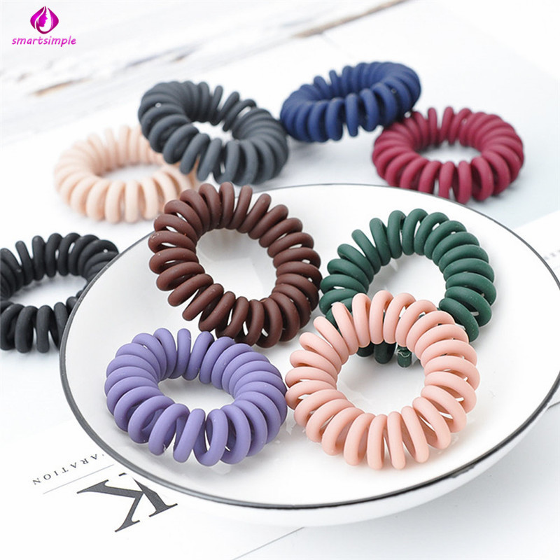 Dây Buộc Tóc Lò Xo Màu Trơn Cho Nữ