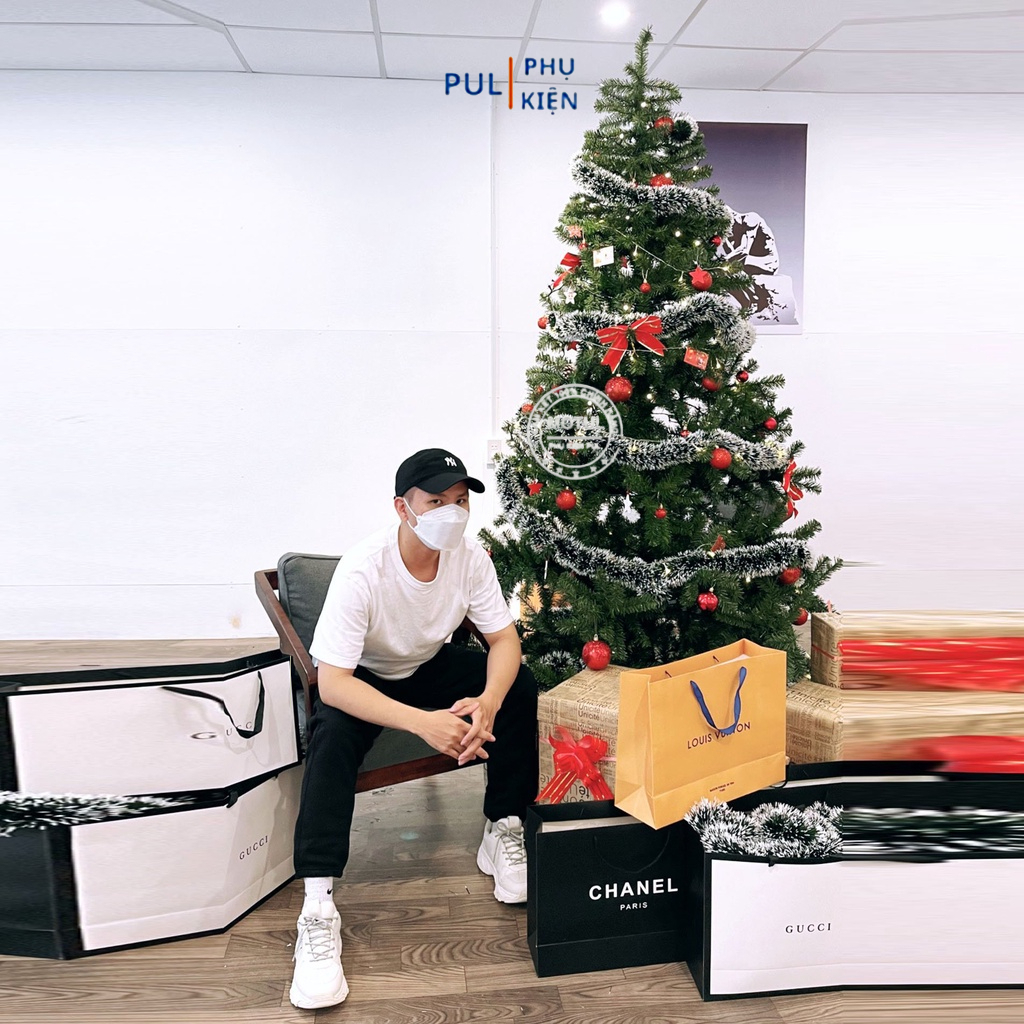 Hỏa tốc HCM Cây thông noel 2M 3M 4M XANH TRƠN tặng ngôi sao và dây kim tuyến hàng việt nam decor trang trí giáng sinh