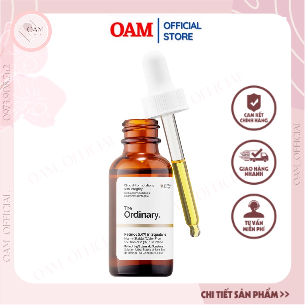 Serum Retinol Ordinary Retinol 0.2% in Squalane 30ml ngăn ngừa mụn, chống lão hóa