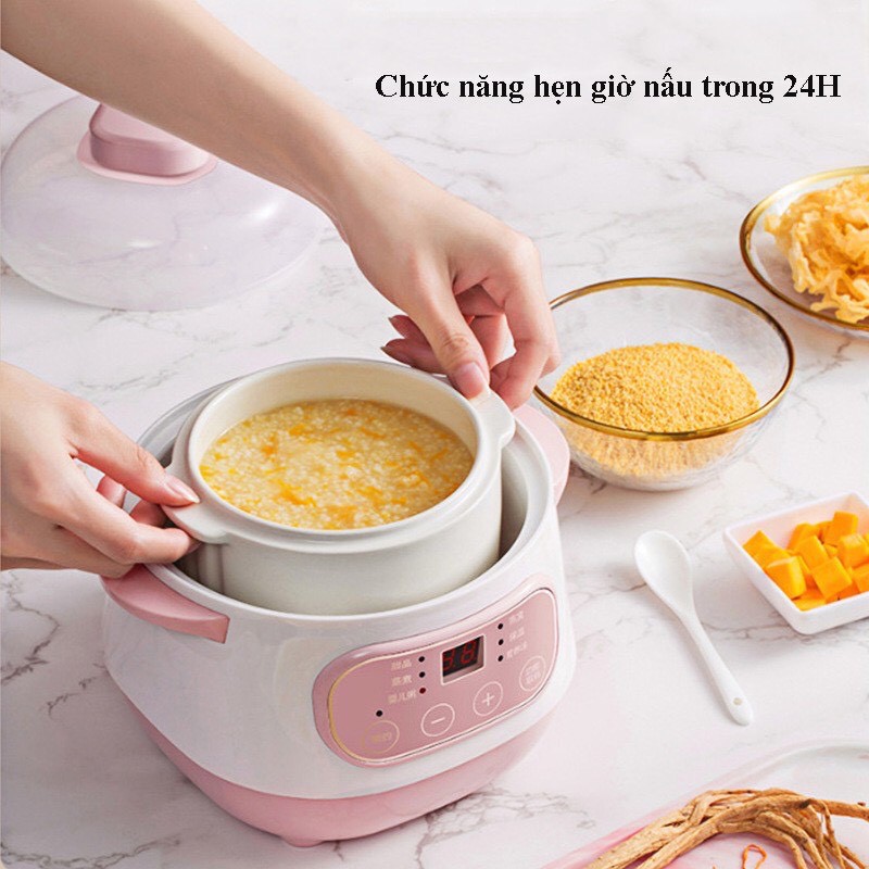 Nồi nấu cháo, ninh, hầm, cách thủy 4in1 siêu nhanh, siêu tiện lợi - Nồi hầm đa năng, nấu cháo cho bé ăn dặm 1.6 lít