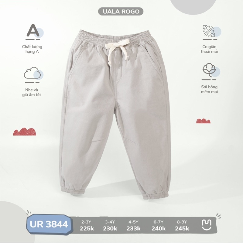 Quần Jogger UalaRogo chất Linen 3 màu Cho Bé Trai