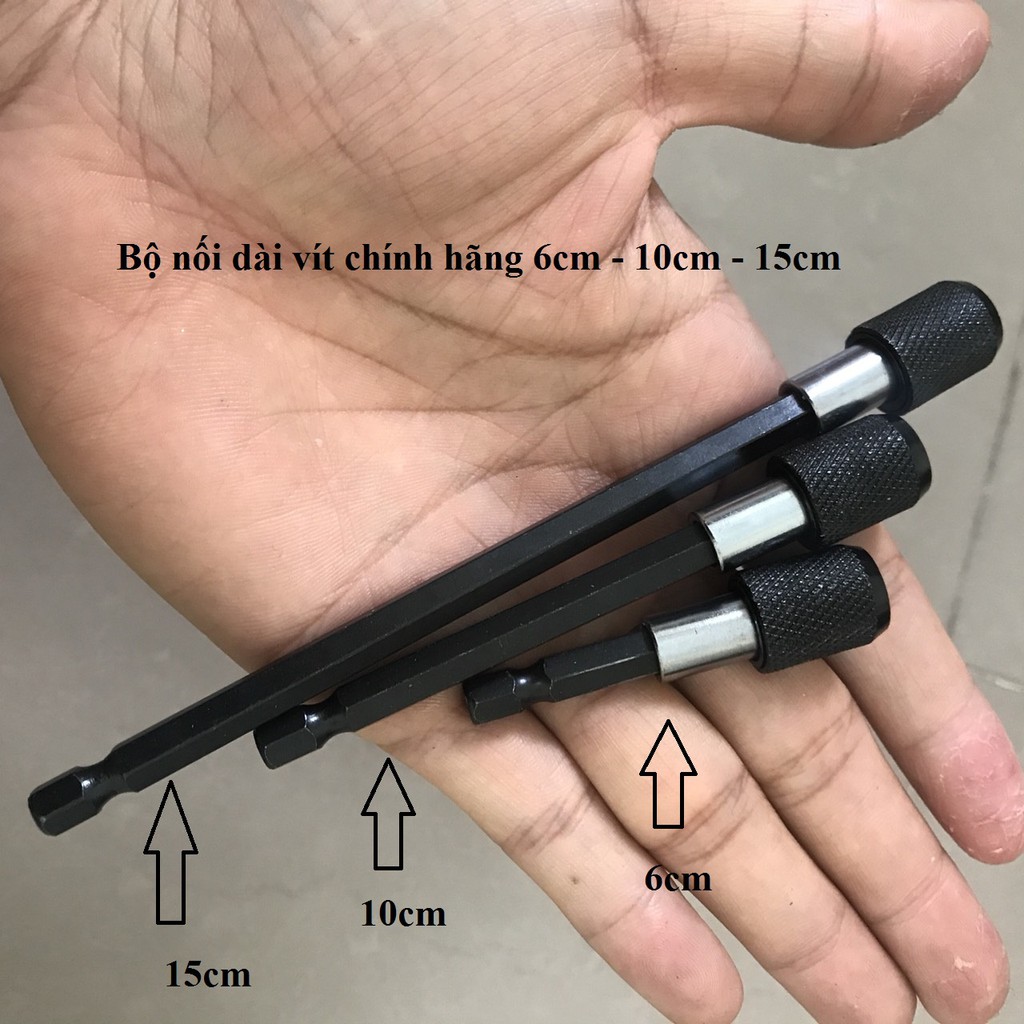Đầu nối dài mũi vít 6cm-10cm-15cm cho khoan điện,khoan pin và máy bắn vít