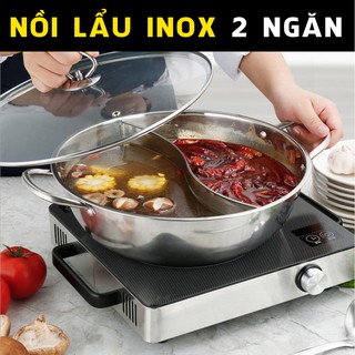 Nồi lẩu inox 2 ngăn hotpot 30cm