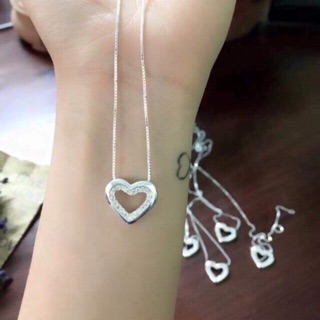 Sale dây chuyền mặt tim đá bạc ta