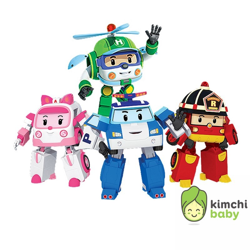 Đồ chơi biến hình biệt đội xe robocar Poli 2 trong 1 kèm hộp cao cấp KICHIBA 88168