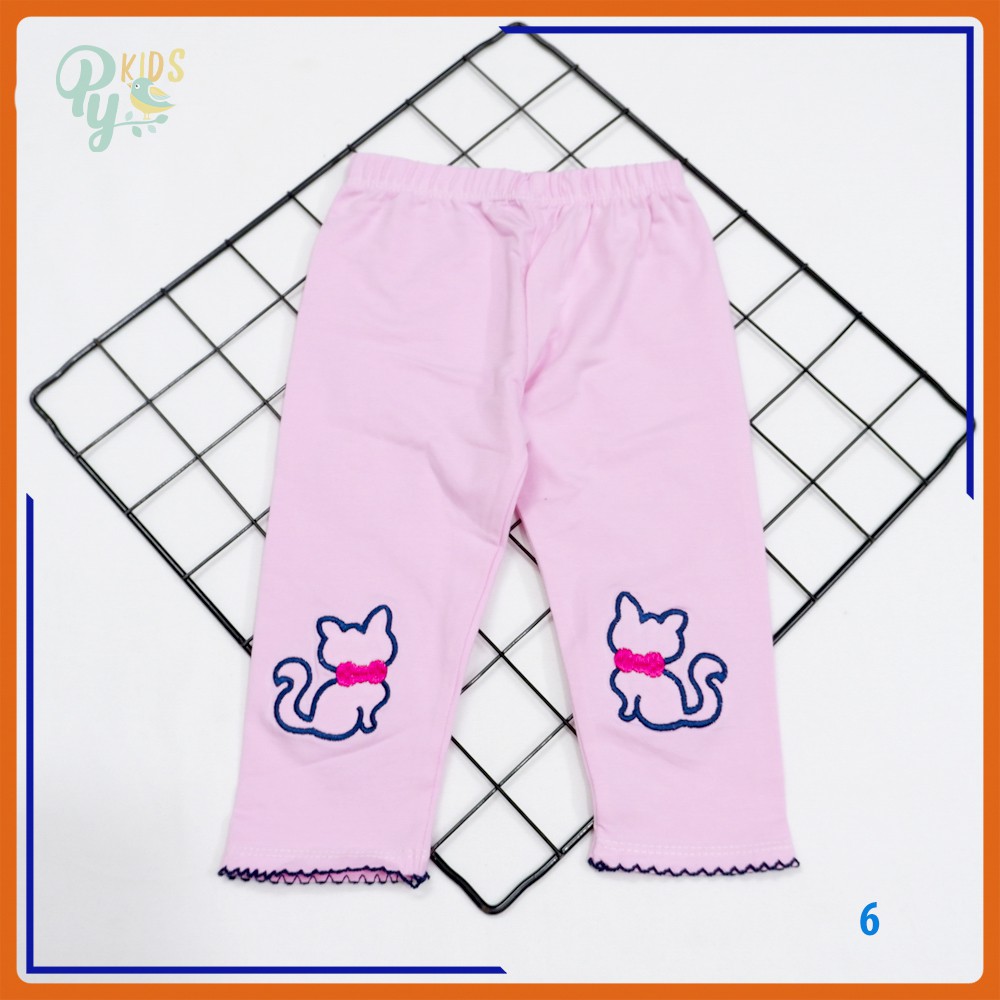 Quần legging dài/ quần bó dài cho bé gái từ 5-35 kg, cotton chính phẩm thêu lai bao đẹp