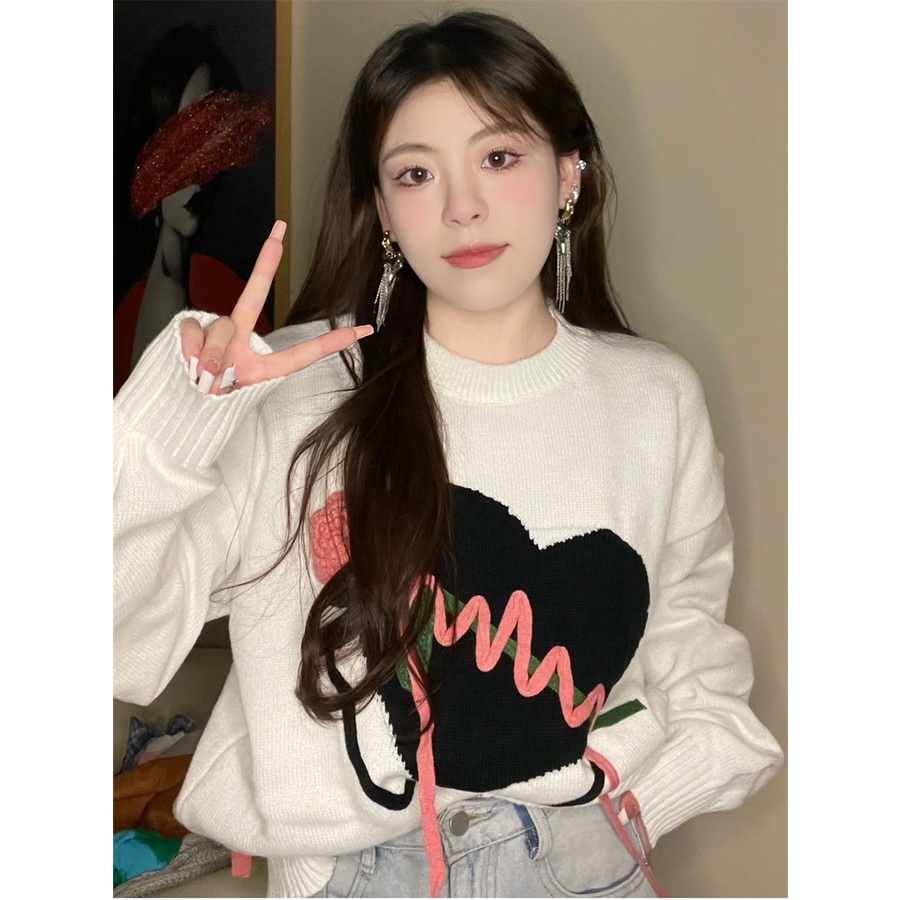 Áo sweater dệt kim DIDIKA phong cách Hàn Quốc thời trang thu đông oversize cho nữ