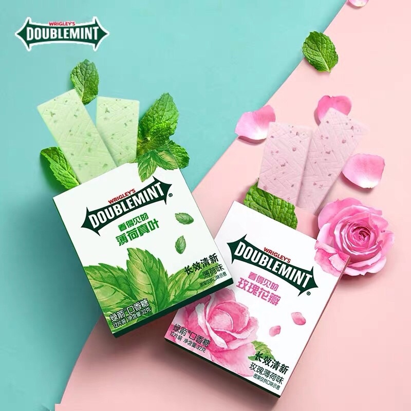 [ Bản Giới Hạn ] Kẹo SingGum Doublemint Hoa Hồng / Kẹo Cao Su Doublemint Bạc Hà Thơm Miệng