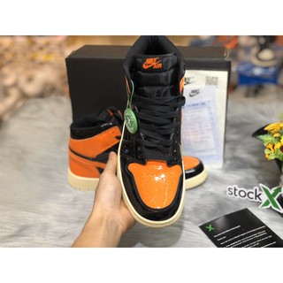 (Full Box) Giày JD đen cam bóng