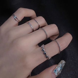 Mới Set 8 Nhẫn Nhiều Lớp Thiết Kế Đơn Giản Phong Cách Retro