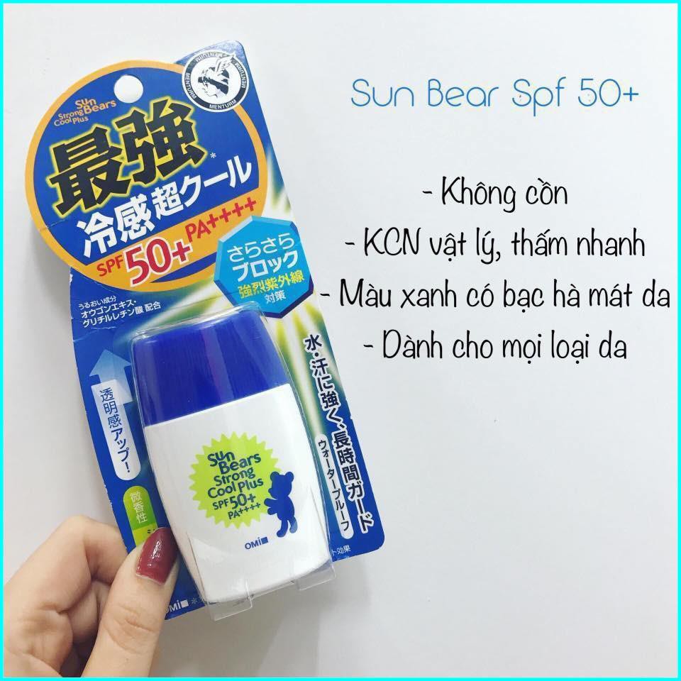 Kem chống nắng Omi Sun Bears Nhật Bản strong super plus spf50,pa+++++