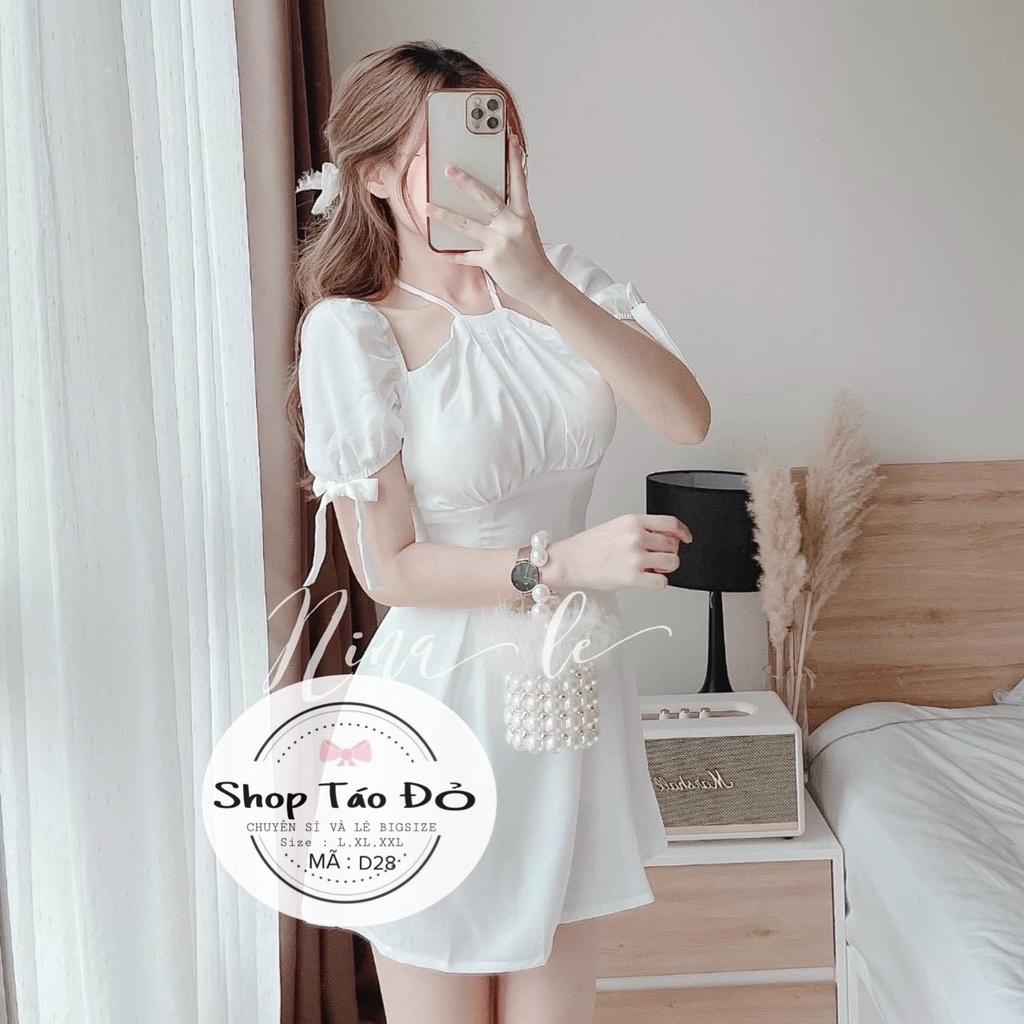 (TÁO ĐỎ BIGSIZE 55-90KG) ĐẦM YẾM CỘT DÂY KHOÉT VAI SANG CHẢNH, DỄ THƯƠNG D28 ( ảnh thật shop chụp 100%)🍎🍎🍎 | BigBuy360 - bigbuy360.vn