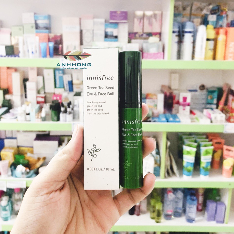 Lăn Mắt Innisfree Green Tea Seed Eye &amp; Face Ball 10ml