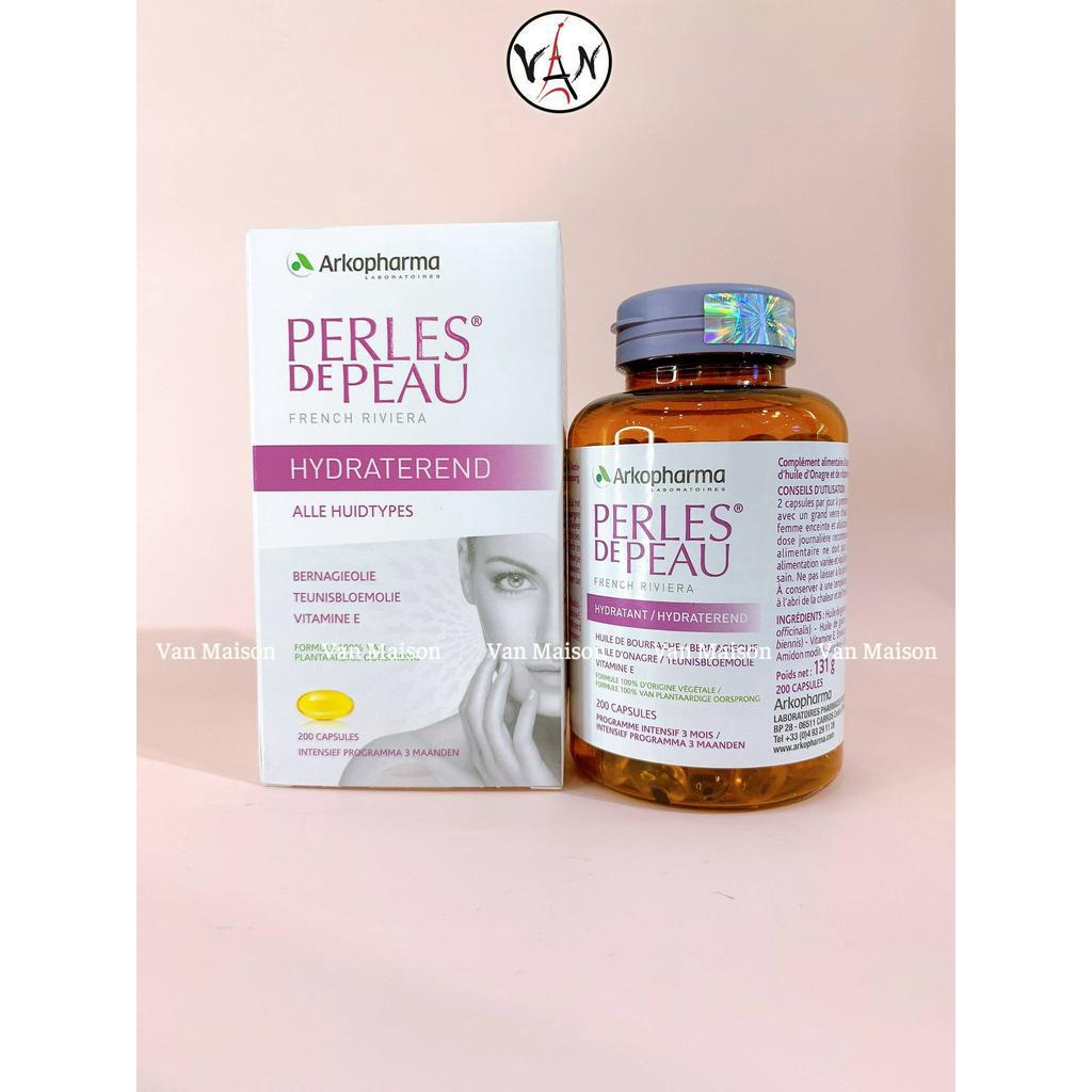 Viên uống đẹp da hoa anh thảo và lưu ly arkopharma perles de peau hydratant 200 viên