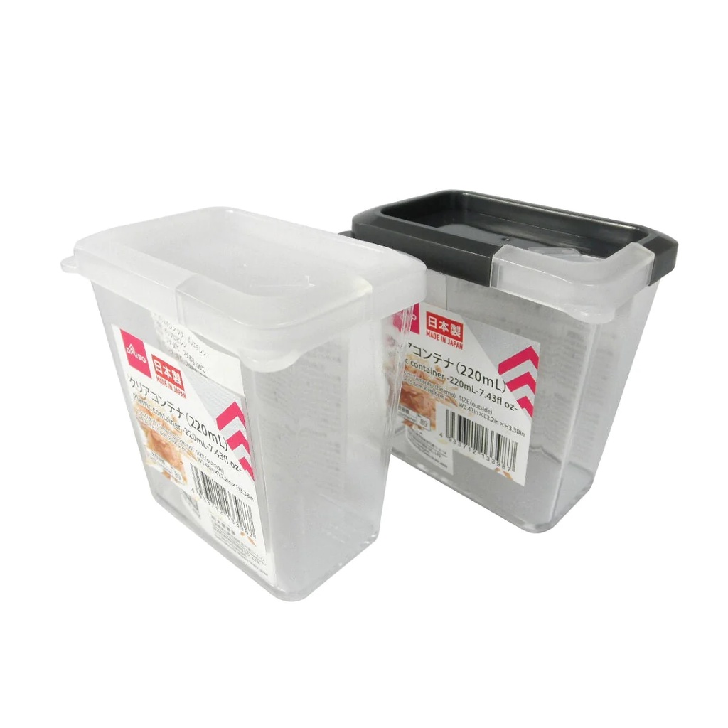 Daiso Hộp Nhựa Đựng Thực Phẩm 220Ml 8.7X5.6X8.6Cm Plastic Container -220Ml - 7.43Fl Oz-