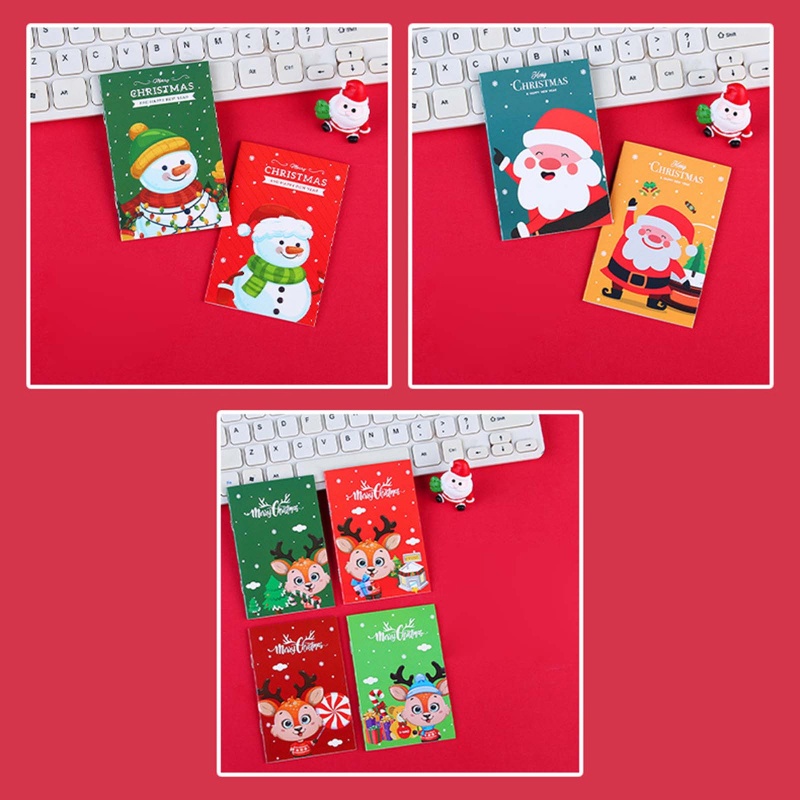 Set 10 Sổ Tay Ghi Chú Mini Họa Tiết Giáng Sinh Dễ Thương