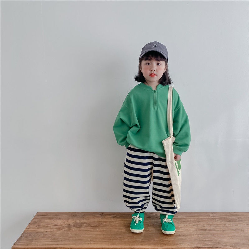 [Babycat] Hàng Có Sẵn Áo Sweater Dệt Kim Cotton Chui Đầu Dáng Rộng Màu Xanh Lá Phong Cách Nhật Bản Hàn Quốc Thời Trang Xuân Thu 2022 Mới Cho Bé Trai Và Bé Gái