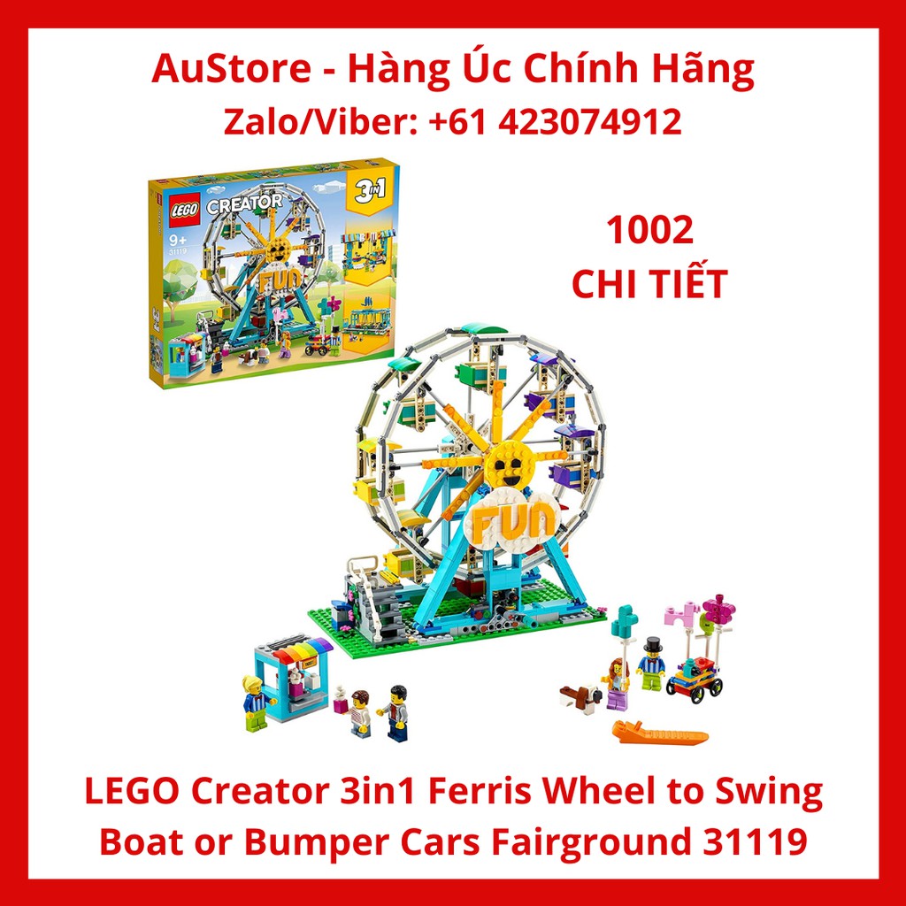 [LEGO CHÍNH HÃNG] 31119 - Vòng Đu Quay (LEGO Creator 3in1 Ferris Wheel to Swing Boat or Bumper Cars 
