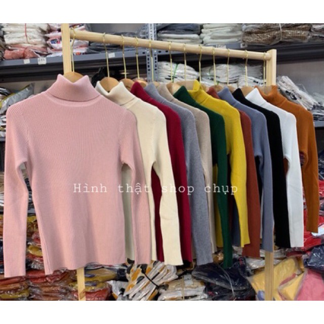 Áo len tăm dài tay cổ lọ cao chất đẹp | BigBuy360 - bigbuy360.vn