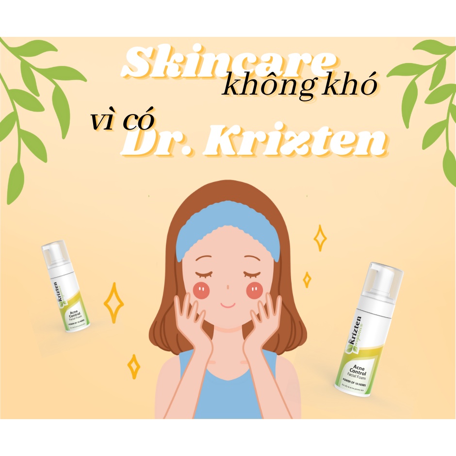Bọt rửa mặt Dr. Krizten Organics kiểm soát mụn