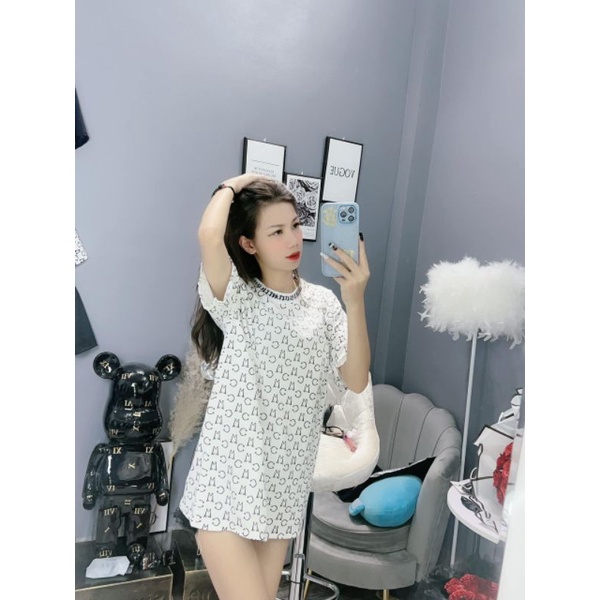 Áo Mikenco Monogram Tshirt Chính Hãng Chất Cotton Đẹp, Áo Phông Nam Nữ Mikenko Hoạ Tiết Chữ Vòng Cổ W
