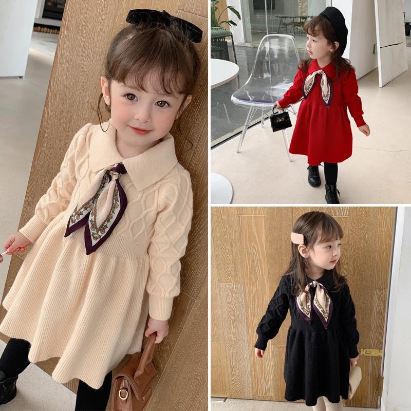 Đầm len Hàn Quốc thu đông mới cho trẻ em
