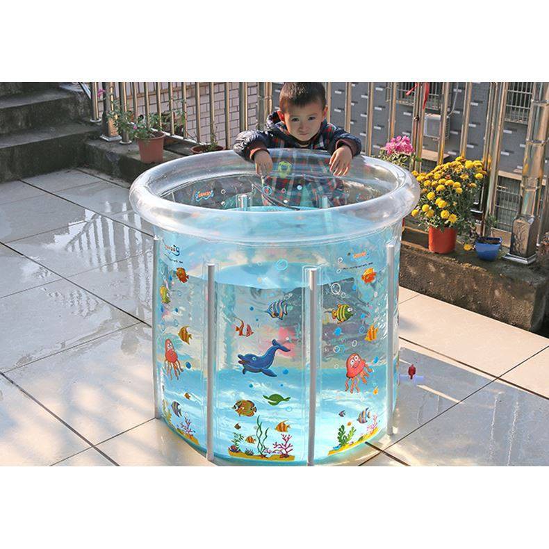 [Xả kho thu hồi vốn] Bể bơi thành cao size lớn 80x80 cm tặng rùa bơi kèm phao nâng cổ và bơm | Bảo An