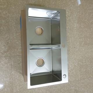 [GIÁ XƯỞNG]Chậu rửa bát 2 hố KT 82x 45.