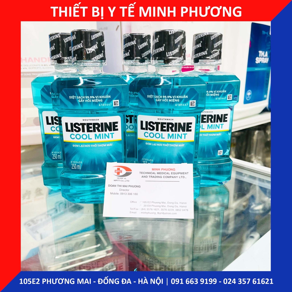 Nước súc miệng LISTERINE Cool Mint diệt khuẩn ngừa sâu răng 250ml