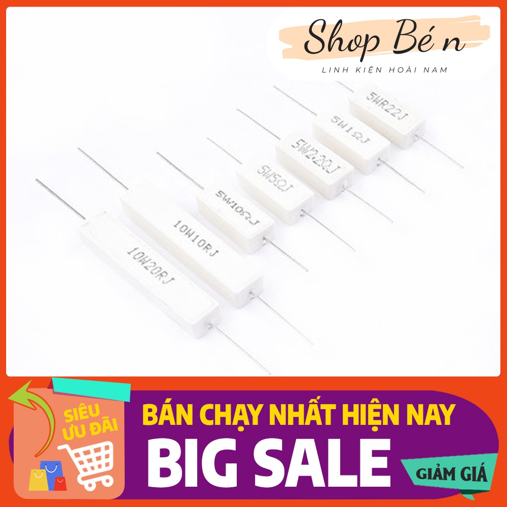 Điện trở sứ 10W 5% các loại 0.1R-10K | BigBuy360 - bigbuy360.vn