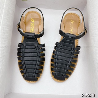Sd633 sandal bệt da lì đan rọ