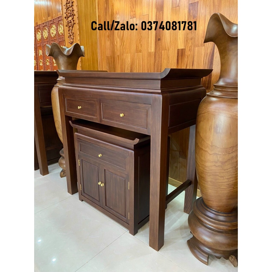 Bàn thờ chung cư gỗ sồi cao cấp 127*61 chân 8